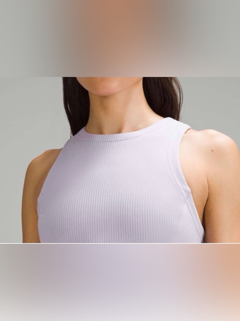 NWOT New Lululemon Ribbed Softstreme Slim-Fit Tank Dress Lilac Ether - Picture 2 of 9